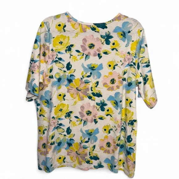 Time and Tru Floral Long Sleeve Top - Pink, Yellow, Blue - Picture 8 of 8